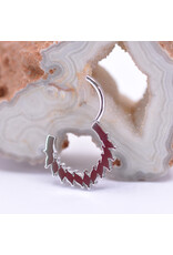 BVLA 16g 3/8" Maeve Clicker Ring with Salmon CZ, Pink CZ, and CZ in 14k White Gold by BVLA!