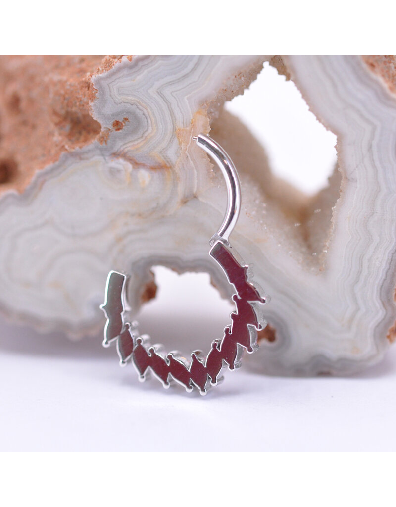 BVLA 16g 3/8" Maeve Clicker Ring with Salmon CZ, Pink CZ, and CZ in 14k White Gold by BVLA!