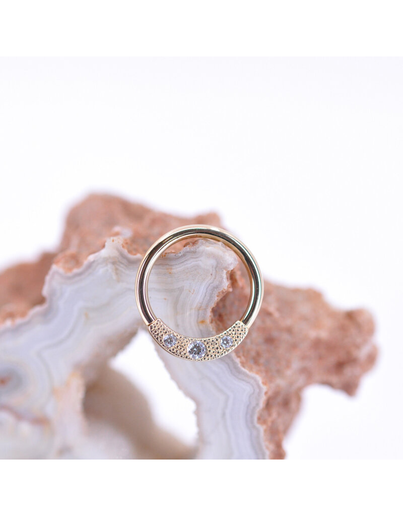 BVLA 16g Janna Seam Rings with CZ in 14k Gold by BVLA!