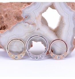 BVLA Janna CZ 14k Gold 16g Seam Rings by BVLA