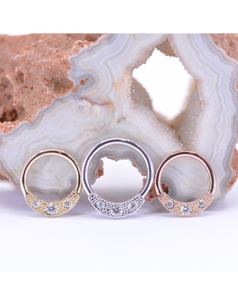 BVLA 16g Janna Seam Rings with CZ in 14k Gold by BVLA!