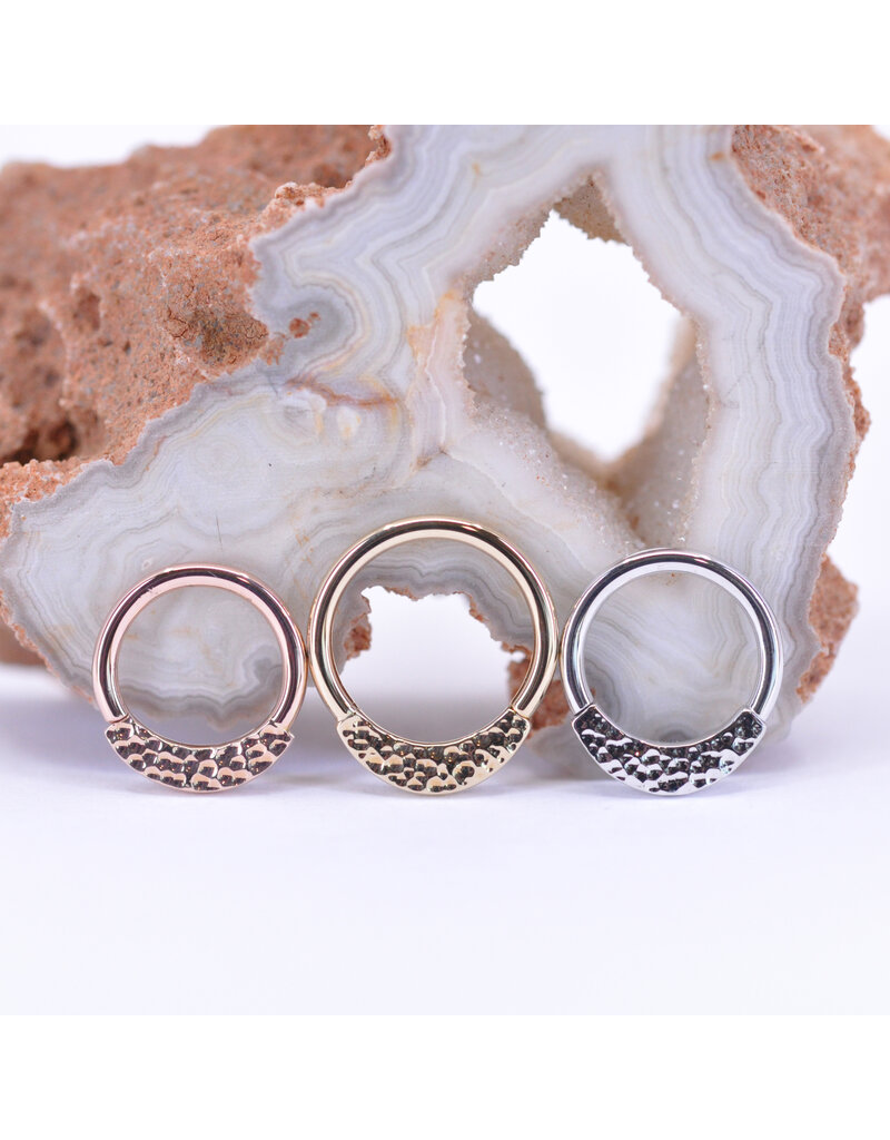 BVLA 16g Hammered Janna Seam Rings in 14k Gold by BVLA!