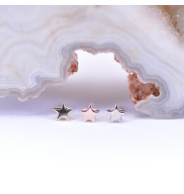 BVLA 3mm Flat Star Threadless End 14k Gold