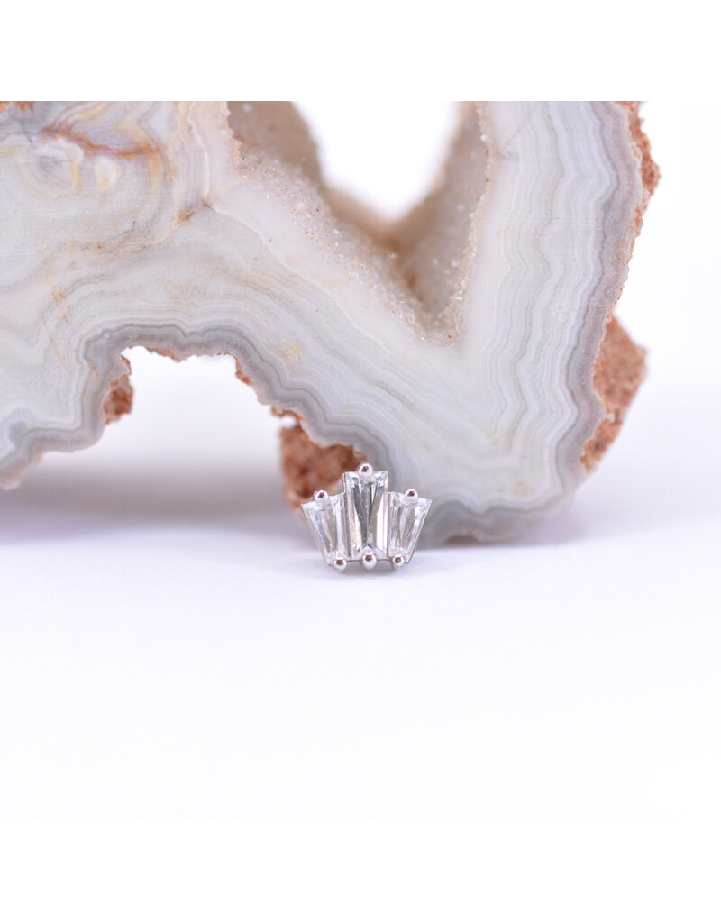 BVLA Oceane with CZ in 14k Gold 16g Threaded Ends by BVLA!