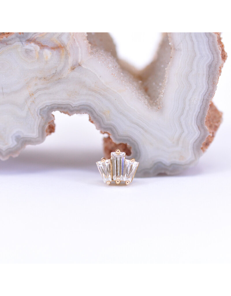 BVLA Oceane with CZ in 14k Gold 16g Threaded Ends by BVLA!