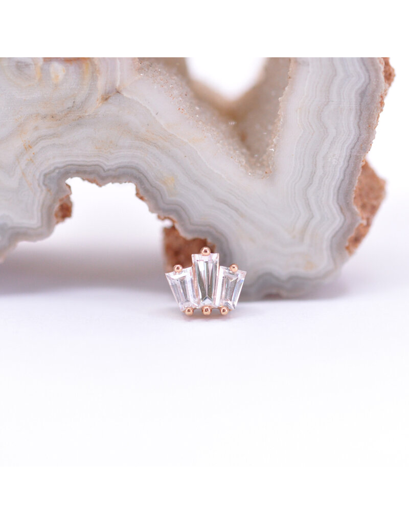 BVLA Oceane with CZ in 14k Gold 16g Threaded Ends by BVLA!