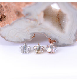 BVLA Oceane CZ 14k Gold 16g Threaded Ends