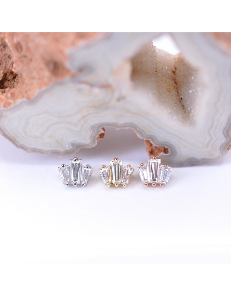 BVLA Oceane with CZ in 14k Gold 16g Threaded Ends by BVLA!