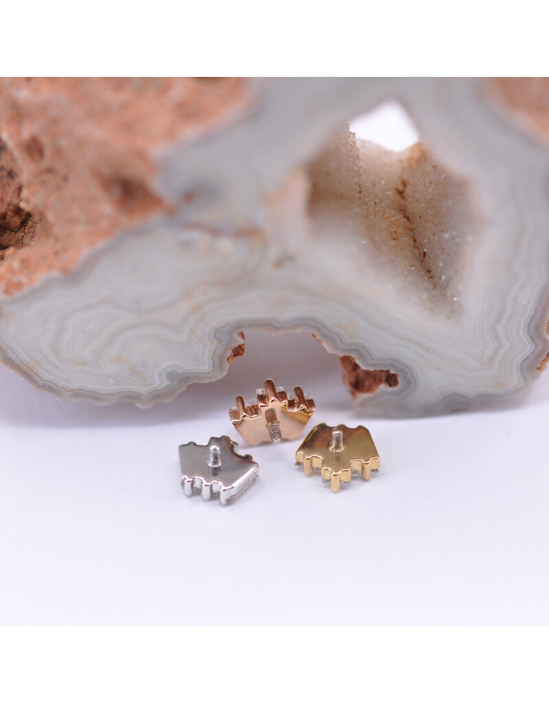 BVLA Oceane with CZ in 14k Gold 16g Threaded Ends by BVLA!