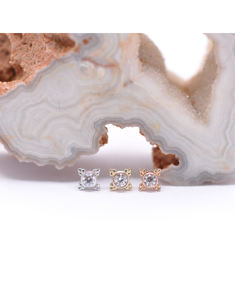 BVLA 5mm Mini Kandy with CZ in 14k Gold Threadless Ends by BVLA!
