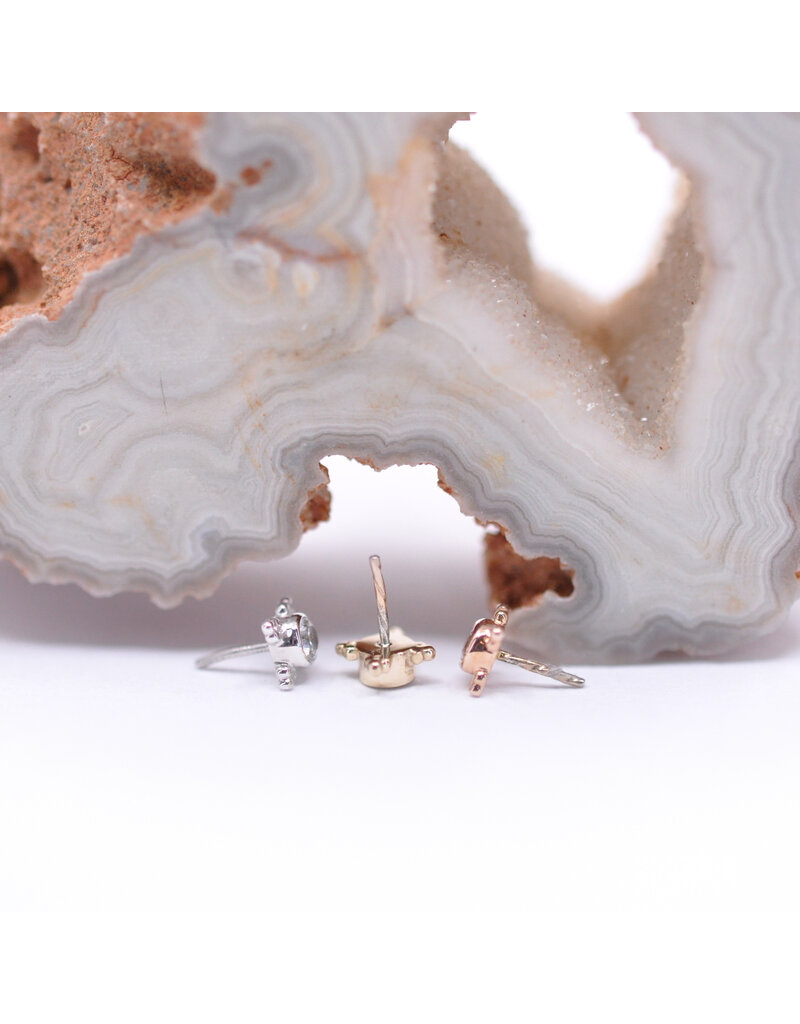 BVLA 5mm Mini Kandy with CZ in 14k Gold Threadless Ends by BVLA!