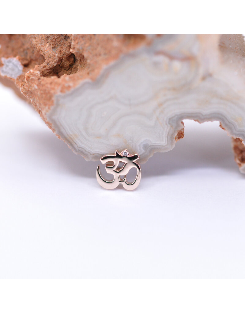 BVLA Ohm with Genuine Diamond in 14k Gold 16g Threaded Ends by BVLA!