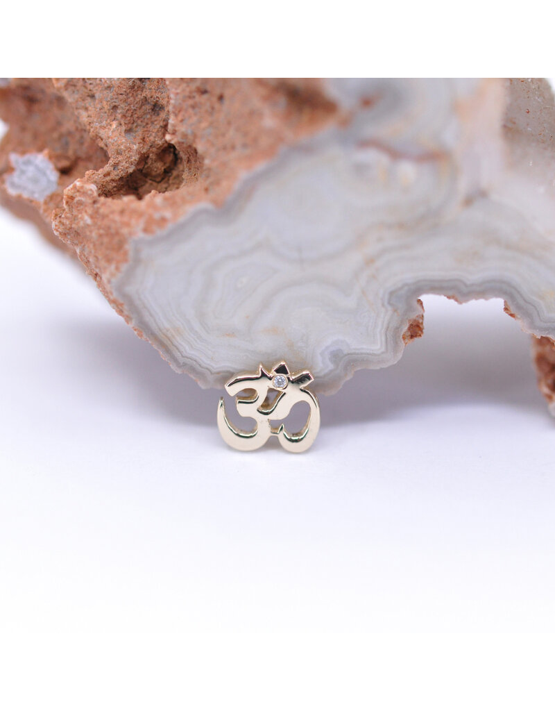 BVLA Ohm with Genuine Diamond in 14k Gold 16g Threaded Ends by BVLA!
