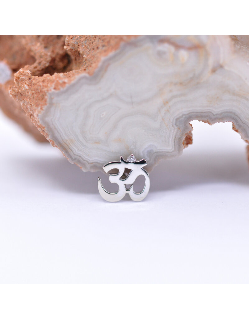 BVLA Ohm with Genuine Diamond in 14k Gold 16g Threaded Ends by BVLA!