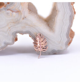 BVLA Monstera Leaf Rose Gold 16g Threaded End