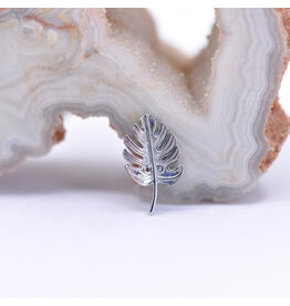 BVLA Monstera Leaf White Gold 16g Threaded End