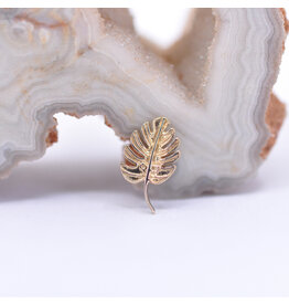 BVLA Monstera Leaf Yellow Gold 16g Threaded End
