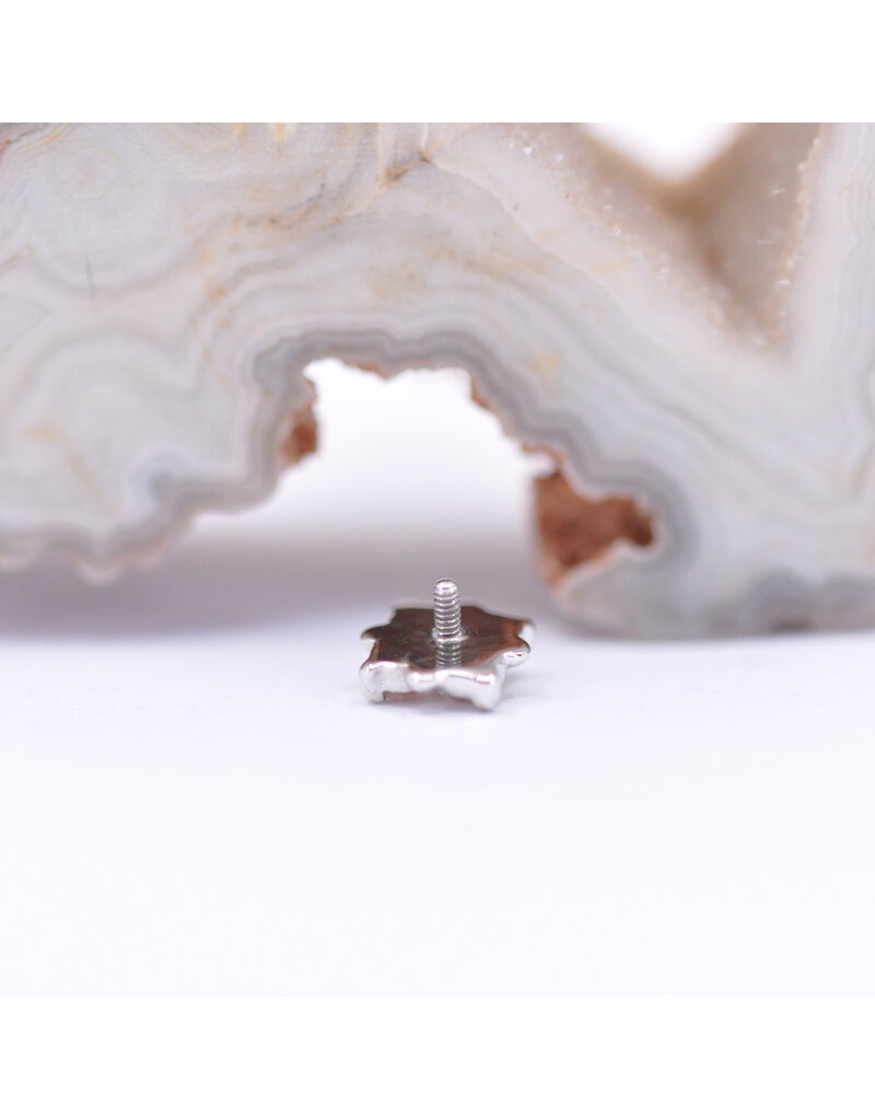 BVLA 5.5mm Reema with Oregon Sunstone in White Gold 16g Threaded End