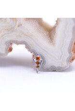 BVLA Dario with Citrine in 14k White Gold 16g Threaded End by BVLA!
