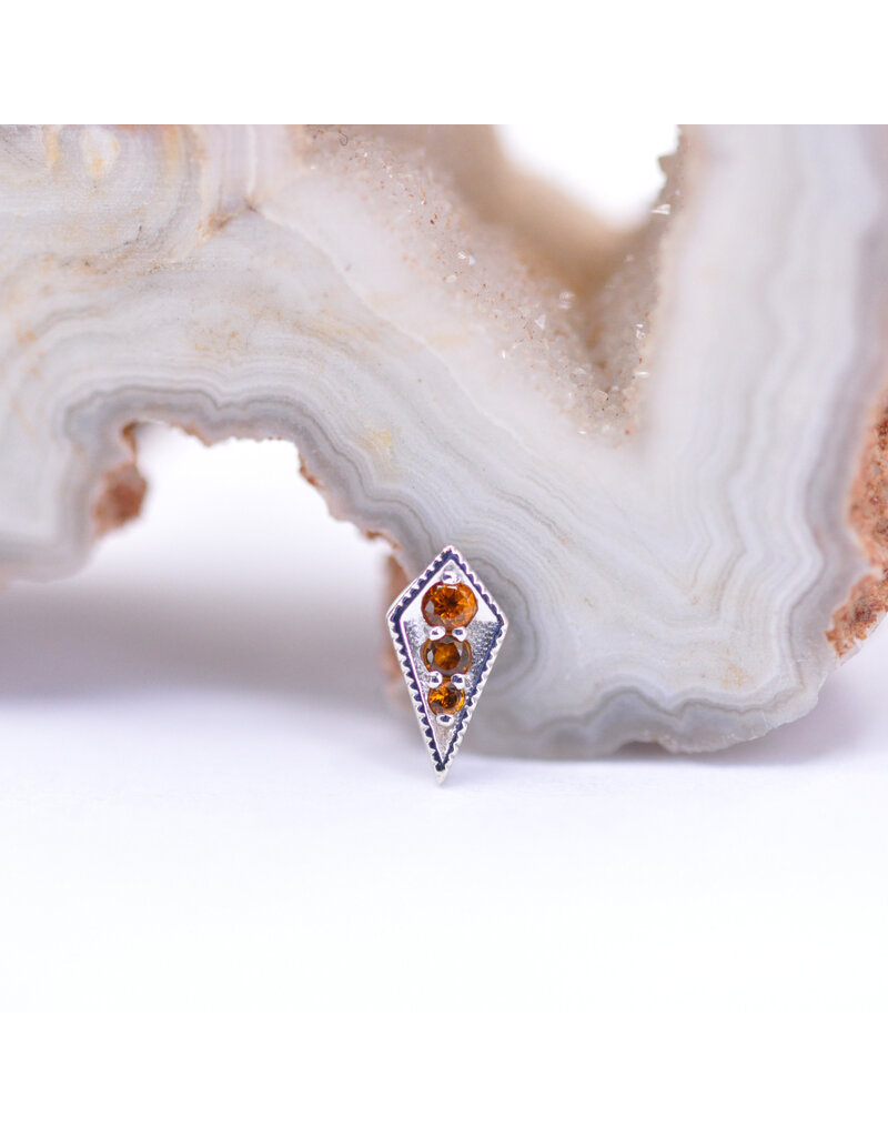BVLA Dario with Citrine in 14k White Gold 16g Threaded End by BVLA!