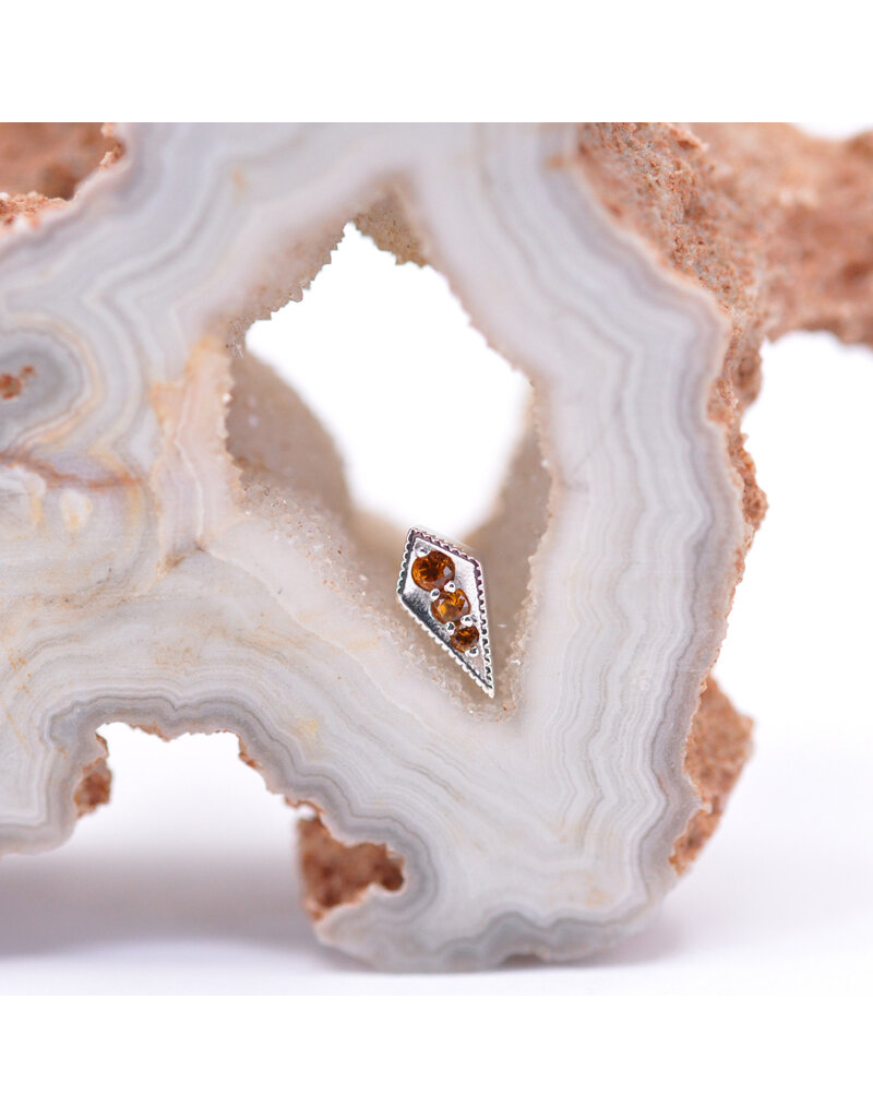 BVLA Dario with Citrine in 14k White Gold 16g Threaded End by BVLA!