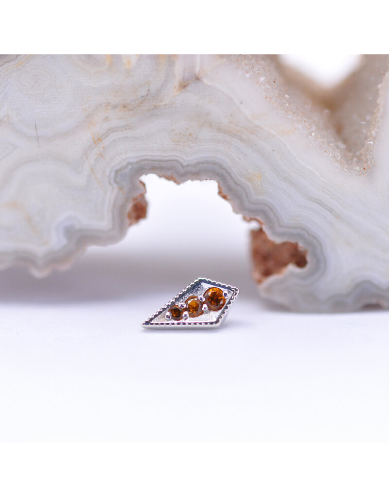 BVLA Dario with Citrine in 14k White Gold 16g Threaded End by BVLA!