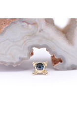 BVLA 6mm Mini Kandy with London Blue Topaz Cabochon in 14k Yellow Gold 16g Threaded Ends