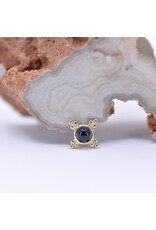 BVLA 6mm Mini Kandy with London Blue Topaz Cabochon in 14k Yellow Gold 16g Threaded Ends