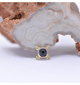 BVLA 6mm Mini Kandy London Blue Topaz Yellow Gold 16g Threaded Ends