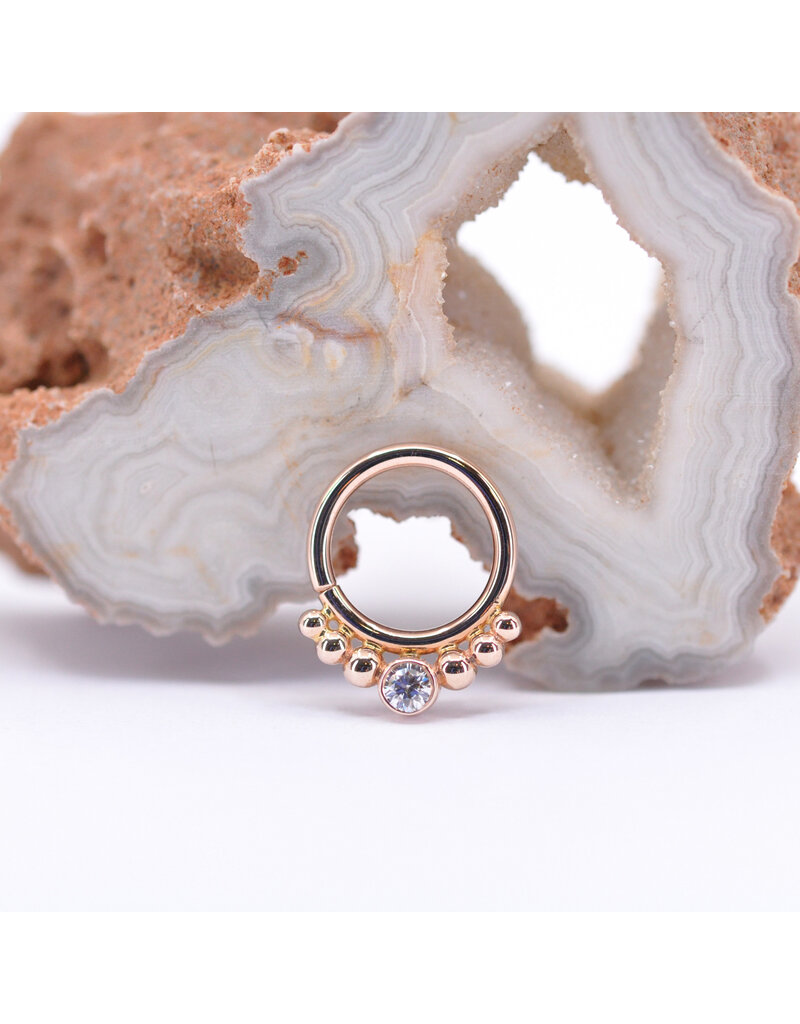 BVLA 16g 5/16" Dione Seam Ring with CZ in 14k Rose Gold by BVLA!