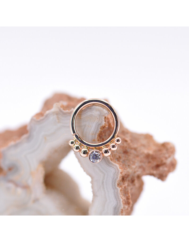 BVLA 16g 5/16" Dione Seam Ring with CZ in 14k Rose Gold by BVLA!