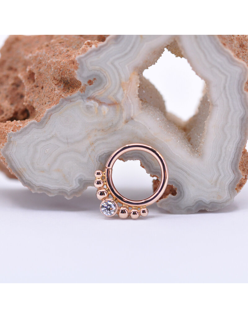 BVLA 16g 5/16" Dione Seam Ring with CZ in 14k Rose Gold by BVLA!
