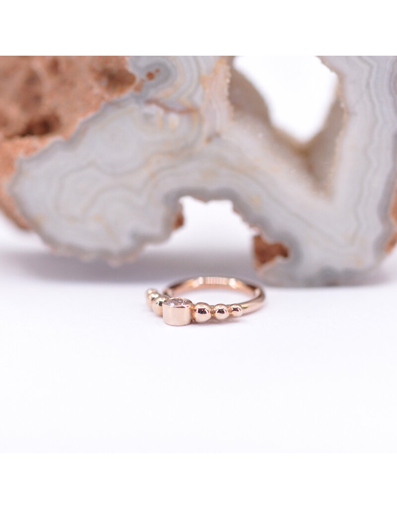BVLA 16g 5/16" Dione Seam Ring with CZ in 14k Rose Gold by BVLA!
