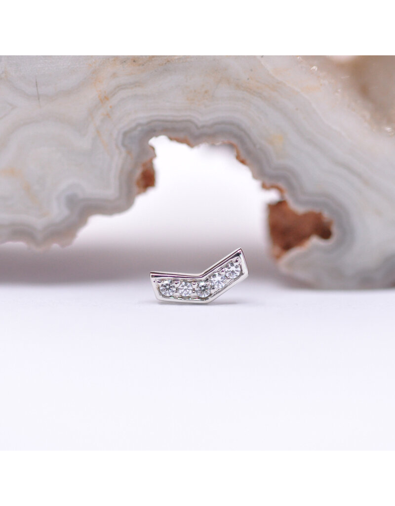 BVLA Chevron with CZ in 14k Gold Threadless Ends byBVLA!