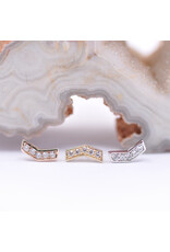 BVLA Chevron with CZ in 14k Gold Threadless Ends byBVLA!