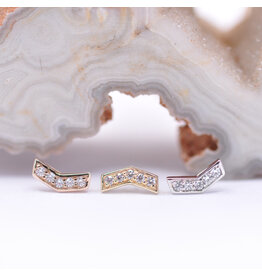 BVLA Chevron CZ 14k Gold Threadless Ends
