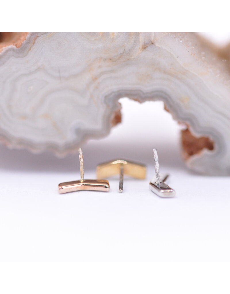 BVLA Chevron with CZ in 14k Gold Threadless Ends byBVLA!