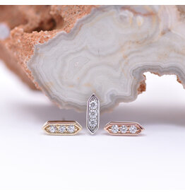 BVLA Sillan CZ 14k Gold Threadless Ends