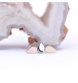 BVLA Flat Teardrop 14k Gold Threadless Ends