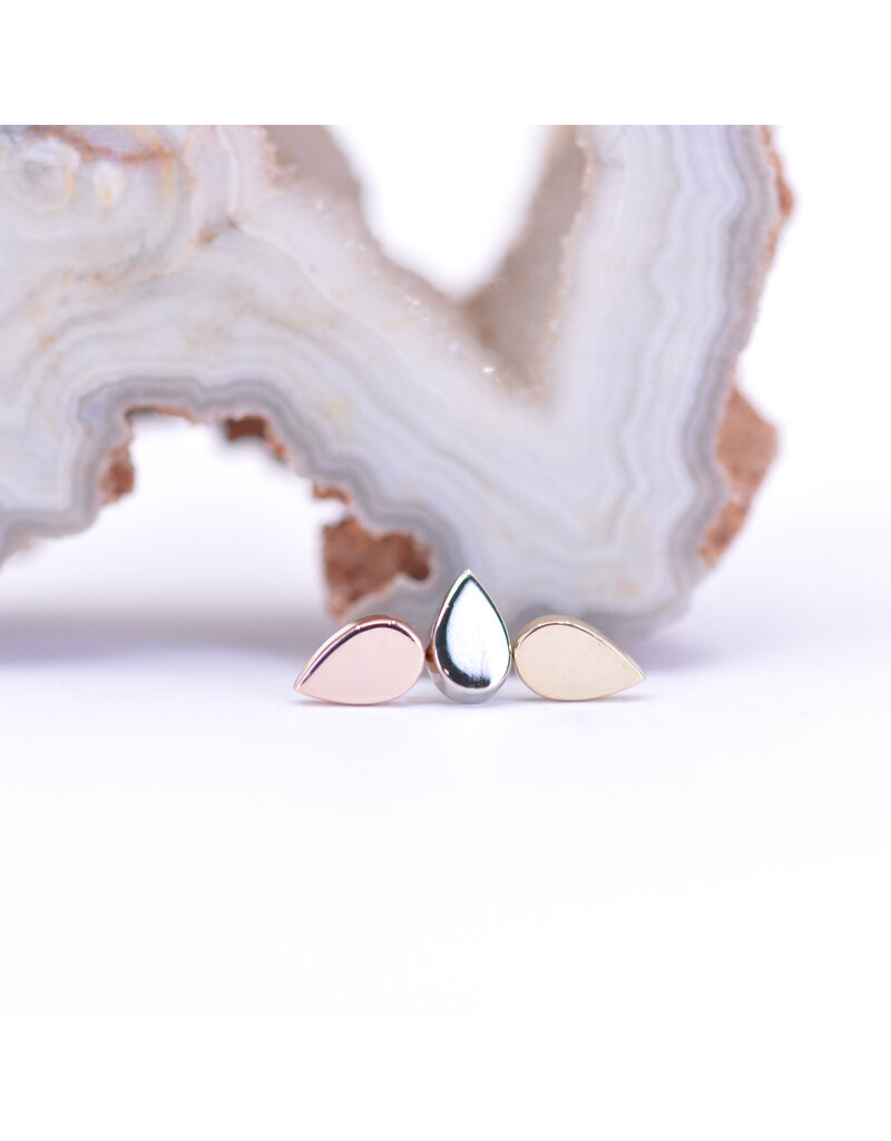 BVLA 4mm Flat Teardrop 14k Gold Threadless Ends by BVLA!