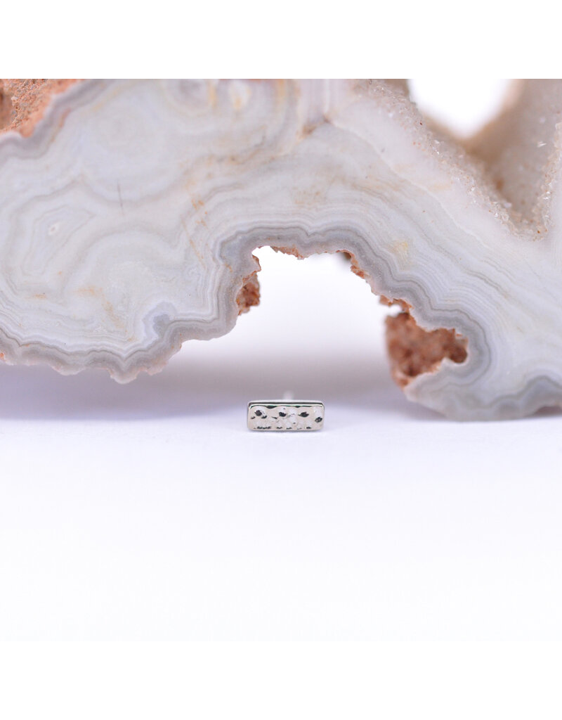 BVLA Hammered Rectangle in 14k Gold Threadless Ends by BVLA!