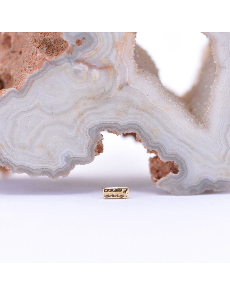 BVLA Hammered Rectangle in 14k Gold Threadless Ends by BVLA!