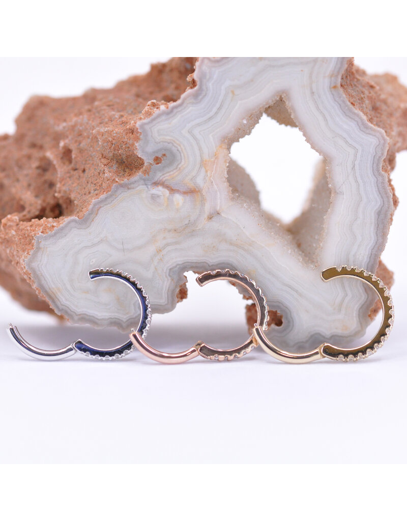 BVLA 16g Telesto Clicker Rings with CZ in 14k Gold by BVLA
