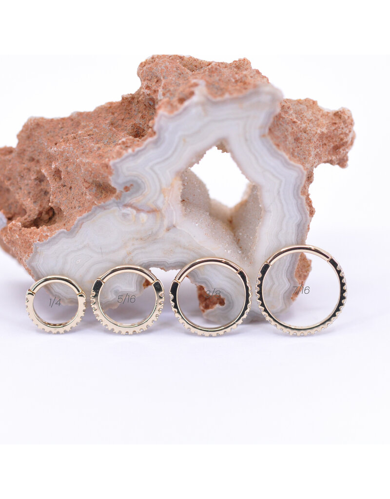 BVLA 16g Telesto Clicker Rings with CZ in 14k Gold by BVLA