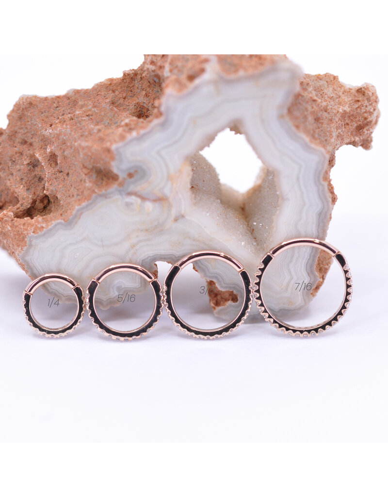 BVLA 16g Telesto Clicker Rings with CZ in 14k Gold by BVLA