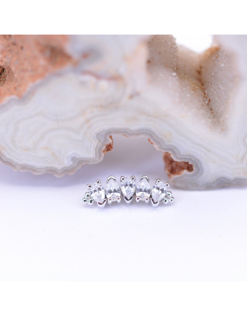 BVLA Nalani 5 with CZ in 14k Gold 16g Threaded Ends by BVLA!