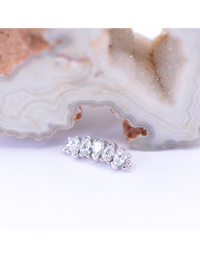 BVLA Nalani 5 with CZ in 14k Gold 16g Threaded Ends by BVLA!