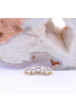 BVLA Nalani 5 with CZ in 14k Gold 16g Threaded Ends by BVLA!