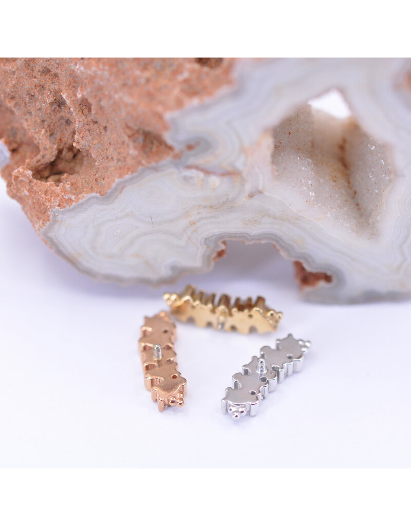 BVLA Nalani 5 with CZ in 14k Gold 16g Threaded Ends by BVLA!