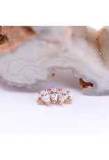 BVLA 3 Gem Pear Panaraya with CZ in 14k Gold 16g Threaded Ends by BVLA!
